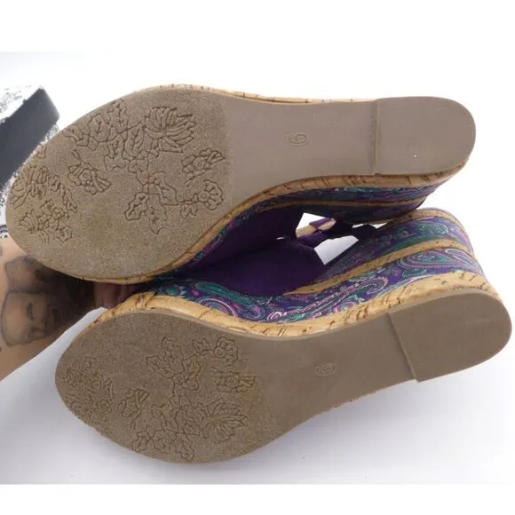 NIB - Very Volatile Hendrix Wedge Corkscrew-Blend Slingback Sandals