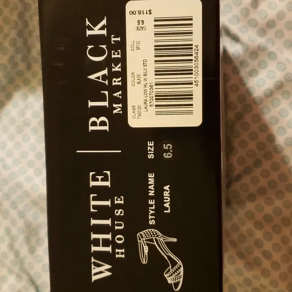 NIB WHBM Black High Heel Sandals Size 6.5