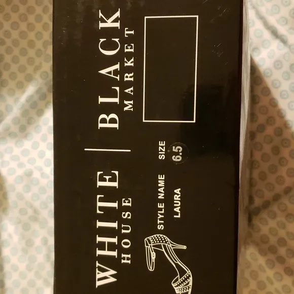 NIB WHBM Black High Heel Sandals Size 6.5