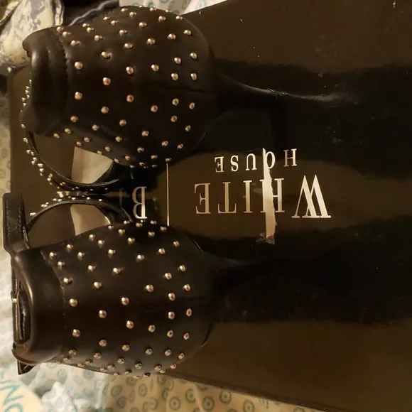 NIB WHBM Black High Heel Sandals Size 6.5