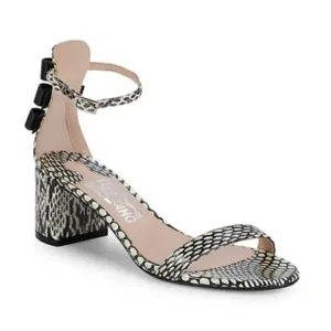 NIB$895 SALVATORE FERRAGAMO Connie Mid-Block-Heel Bows Ankle Strap Sandals 6.5