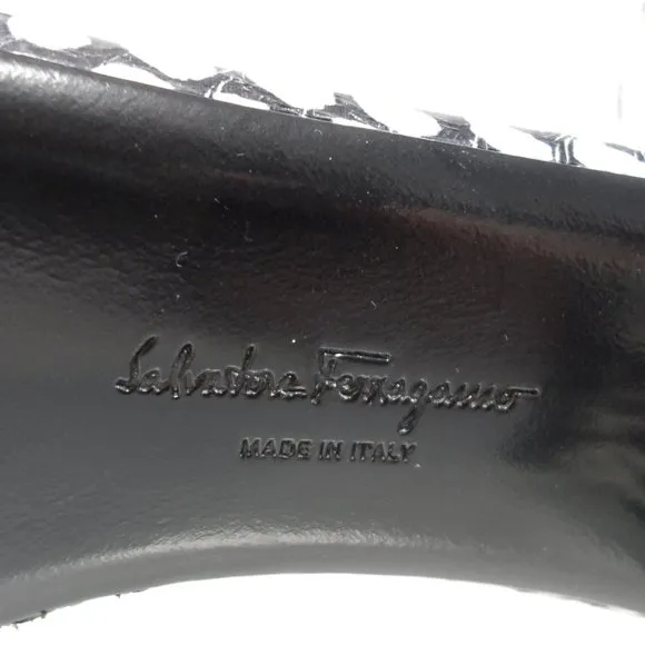 NIB$895 SALVATORE FERRAGAMO Connie Mid-Block-Heel Bows Ankle Strap Sandals 6.5