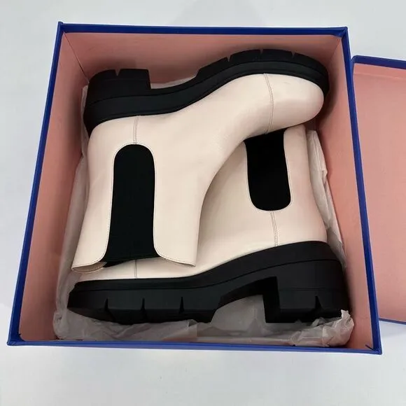 NIB STUART WEITZMAN Norah Oat Platform Block Heel Chelsea Boots EU 41.5, US 10.5