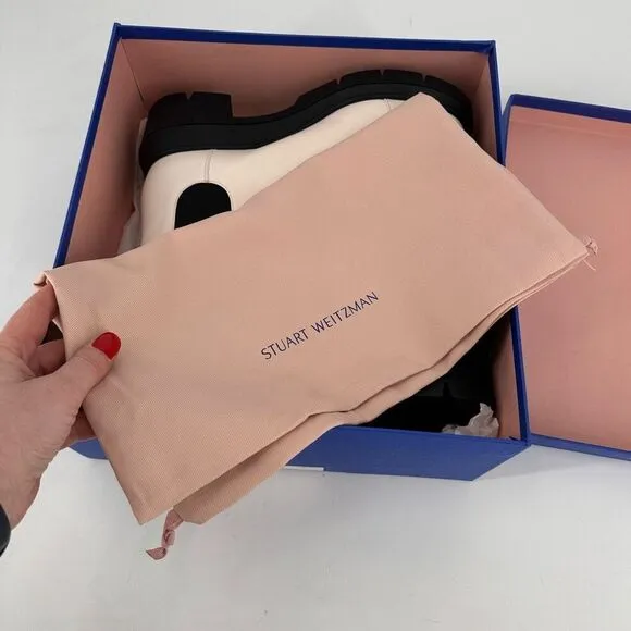 NIB STUART WEITZMAN Norah Oat Platform Block Heel Chelsea Boots EU 41.5, US 10.5
