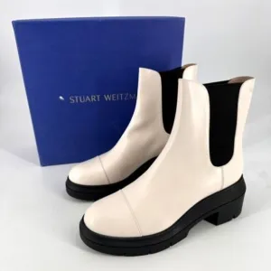NIB STUART WEITZMAN Norah Oat Platform Block Heel Chelsea Boots EU 41.5, US 10.5