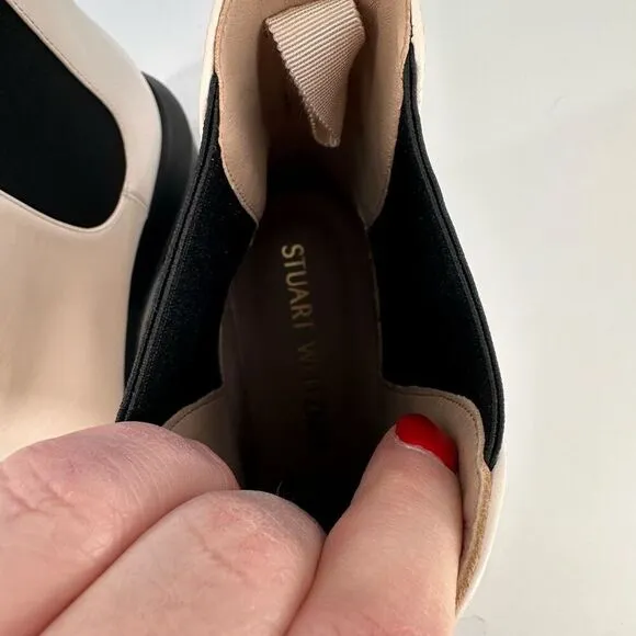 NIB STUART WEITZMAN Norah Oat Platform Block Heel Chelsea Boots EU 41.5, US 10.5