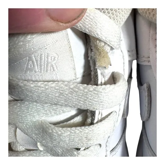 Nike Air Force 1 Youth White Sneakers Size 4Y 4 Classic Leather Casual Shoes SEE