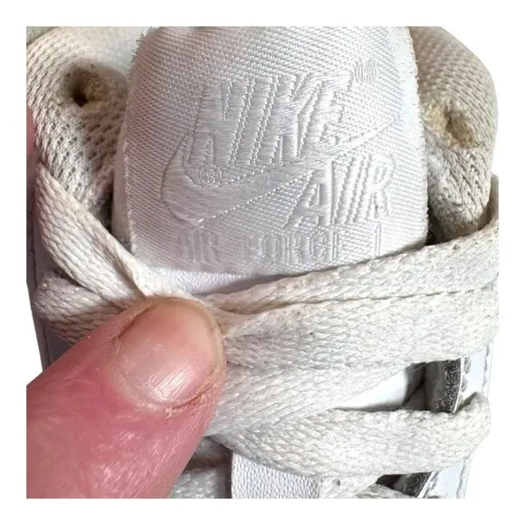 Nike Air Force 1 Youth White Sneakers Size 4Y 4 Classic Leather Casual Shoes SEE