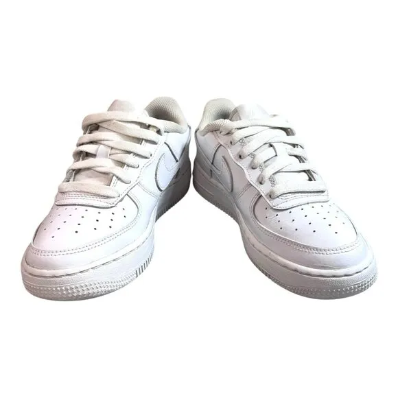 Nike Air Force 1 Youth White Sneakers Size 4Y 4 Classic Leather Casual Shoes SEE