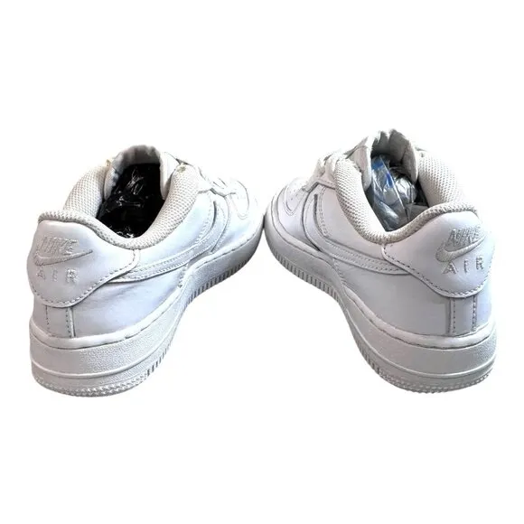 Nike Air Force 1 Youth White Sneakers Size 4Y 4 Classic Leather Casual Shoes SEE