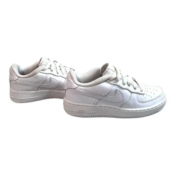 Nike Air Force 1 Youth White Sneakers Size 4Y 4 Classic Leather Casual Shoes SEE