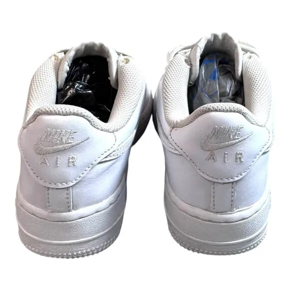 Nike Air Force 1 Youth White Sneakers Size 4Y 4 Classic Leather Casual Shoes SEE