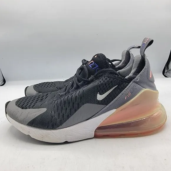 Nike Air Max 270 GS Womens Size 5 Black Metallic Silver Pink Shoes 943345-020