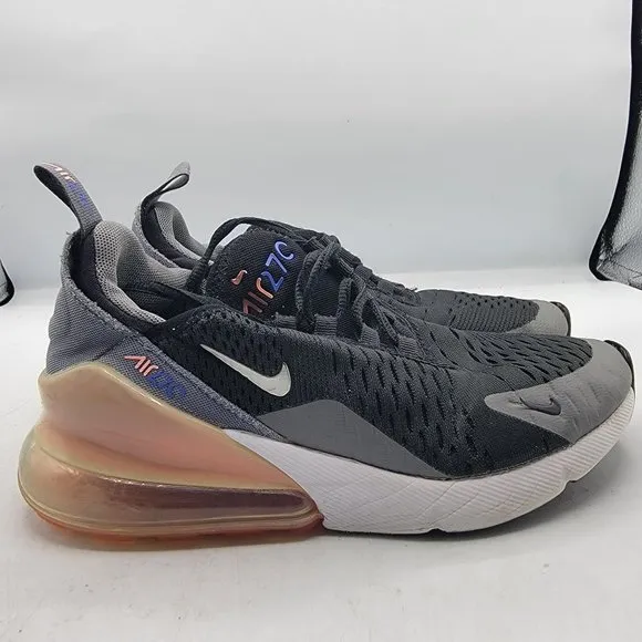 Nike Air Max 270 GS Womens Size 5 Black Metallic Silver Pink Shoes 943345-020