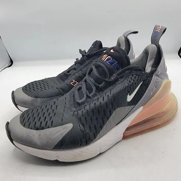 Nike Air Max 270 GS Womens Size 5 Black Metallic Silver Pink Shoes 943345-020
