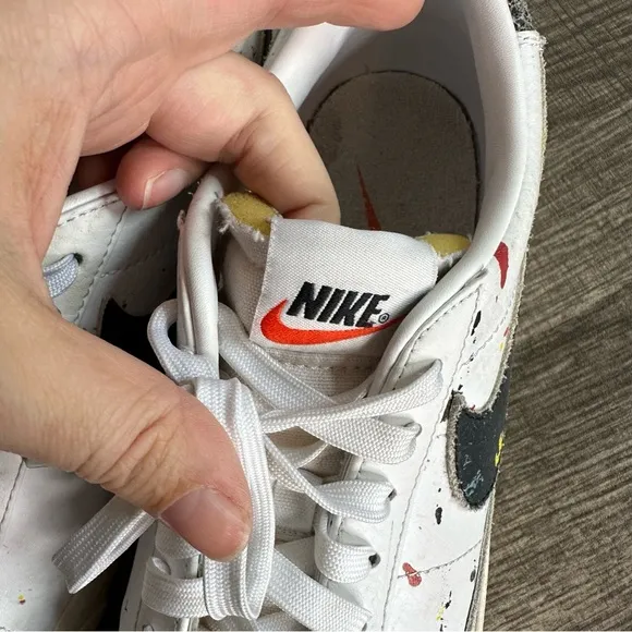 Nike Blazer Low '77 Paint Splatter Casual Shoes White/sail/black Men’s 8.5