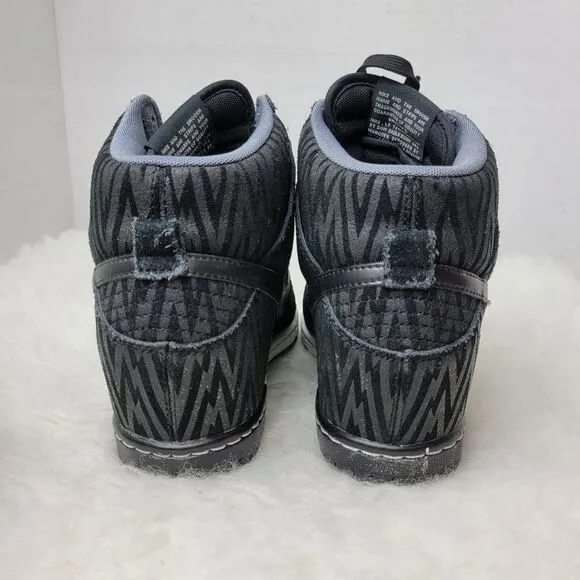Nike Dunk Sky Hi Black White Women's 543258-002 Wedge Sneaker Shoes Size 7