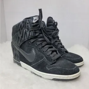 Nike Dunk Sky Hi Black White Women's 543258-002 Wedge Sneaker Shoes Size 7