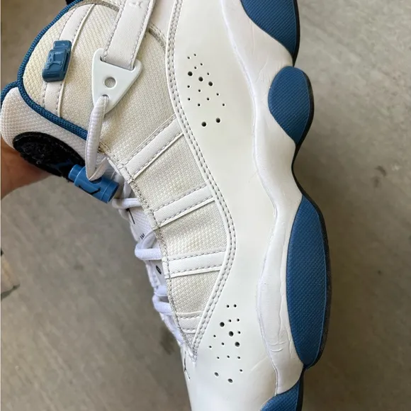 Nike Jordan 6 Rings White Blue Men’s Size 8.5 Basketball Shoes Pre-Owned