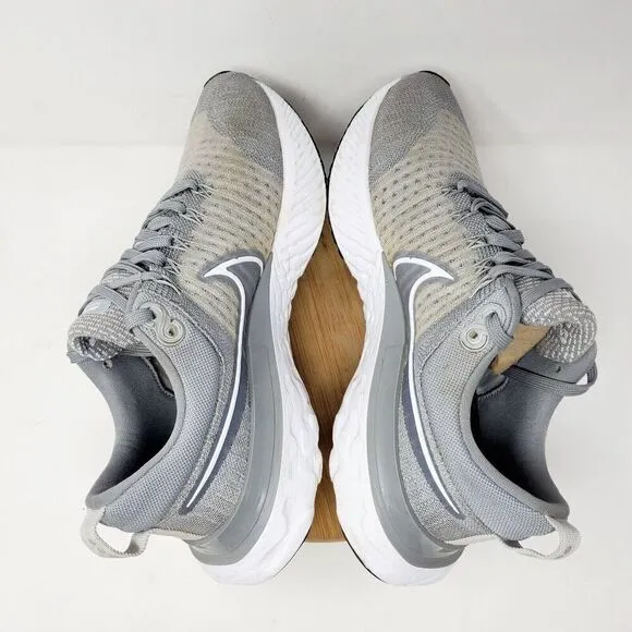 Nike React Infinity Run Flyknit Shoes Mens 9 Grey Lace Up Low Sneakers