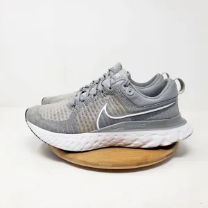 Nike React Infinity Run Flyknit Shoes Mens 9 Grey Lace Up Low Sneakers