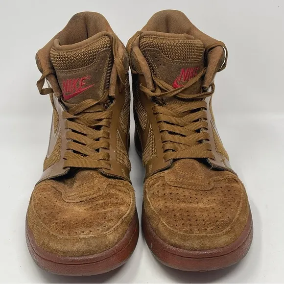 Nike Trainer Clean Sweep Premium High Shoes Mens 10.5 Brown Suede Sneakers