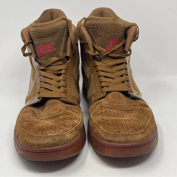 Nike Trainer Clean Sweep Premium High Shoes Mens 10.5 Brown Suede Sneakers