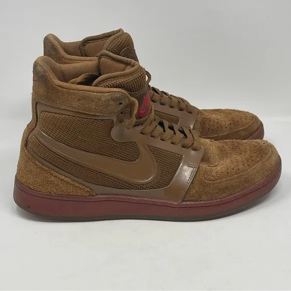 Nike Trainer Clean Sweep Premium High Shoes Mens 10.5 Brown Suede Sneakers