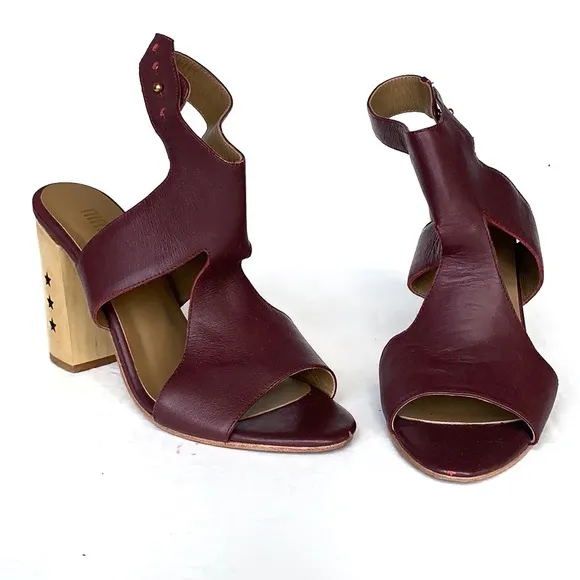 NINA PAYNE | Anthropologie Plum Star Heel Sandals