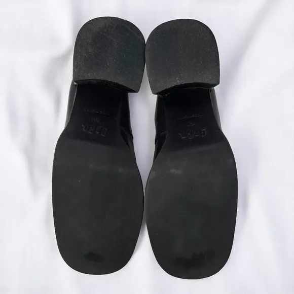 Nine &amp; Co Woman 7.5M Platform Block Heel Loafers Chunky Heel Black Leather Y2K