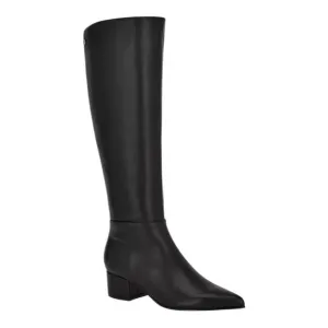Nine West Women's Morgin Pointy Toe Block Heel Knee High Boots Black Size 8 1/2