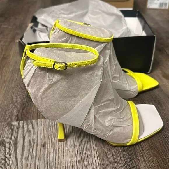 Nine West Yess Ankle Strap Sandals Women's Yellow Size 9 M