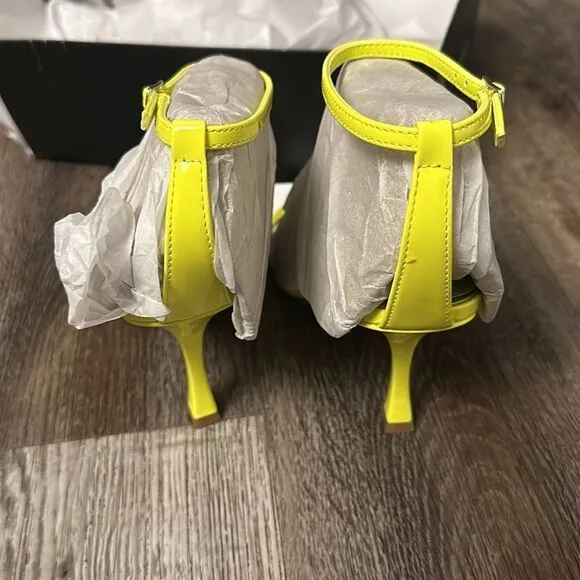 Nine West Yess Ankle Strap Sandals Women's Yellow Size 9 M