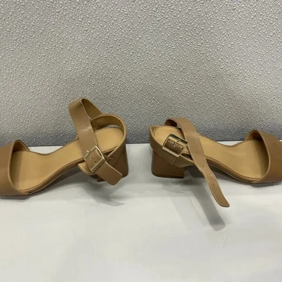 Nisolo Stella Block Heel Sandals – Women’s Size 9 – Almond – New With Distressed