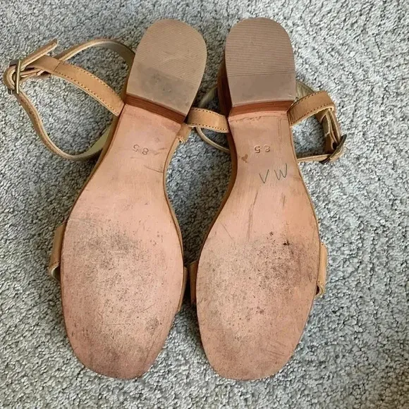 Nisolo tan suede block heel sandals size 8.5