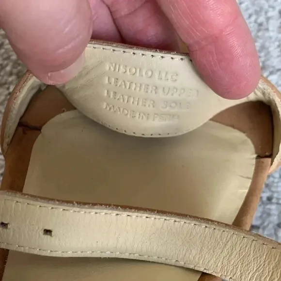 Nisolo tan suede block heel sandals size 8.5