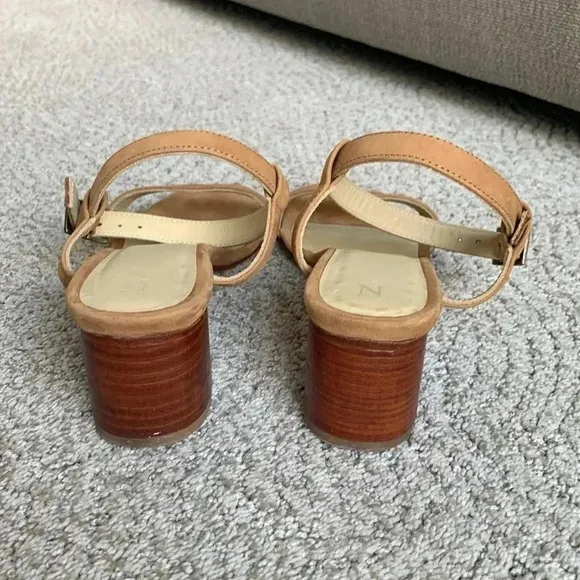 Nisolo tan suede block heel sandals size 8.5
