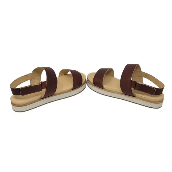 Nisolo Womens Leather Go-To Flatform Sandals US size 9.5 Brandy NEW in Box