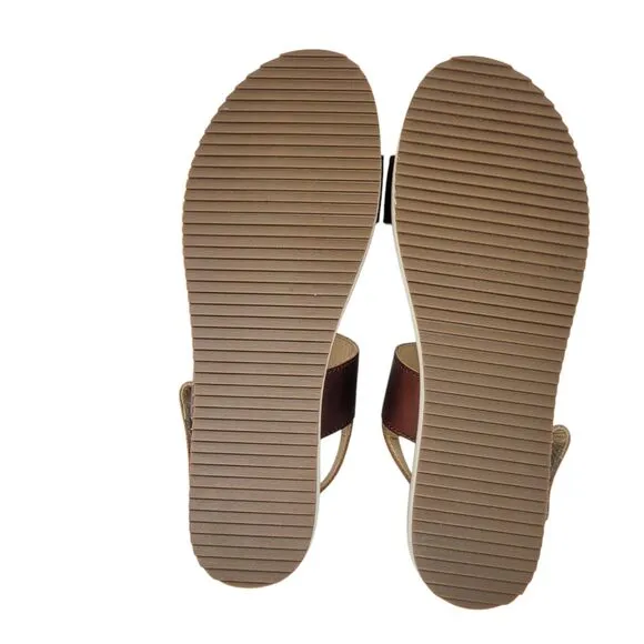 Nisolo Womens Leather Go-To Flatform Sandals US size 9.5 Brandy NEW in Box