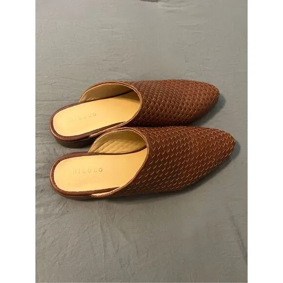Nisolo Ama Woven Mule Sandals Cognac Size 10