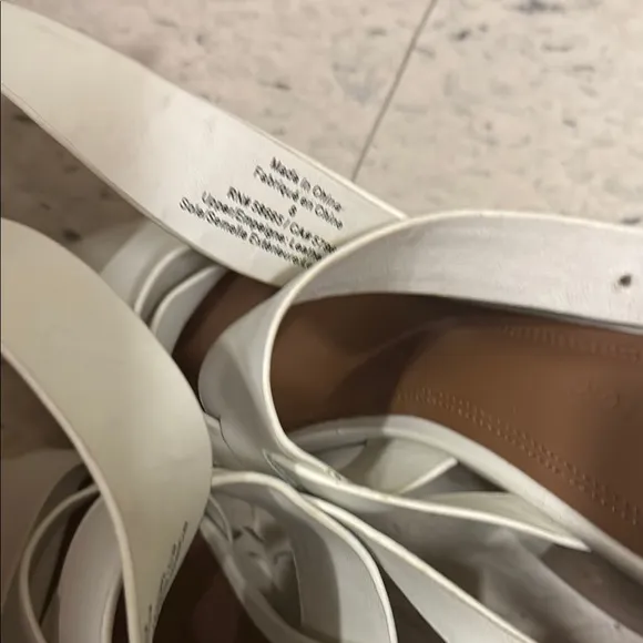 Nordstrom White Heels with Crisscross Straps