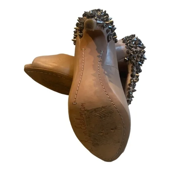 Nude Lorissa Leather Peep Toe Pumps by Sam Edelman- 7.5