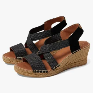 NWB TONI PONS SUSA-SP BlackEspadrille wedge sandals size 41 US 10 1222
