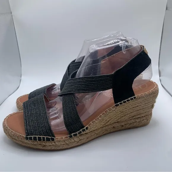NWB TONI PONS SUSA-SP BlackEspadrille wedge sandals size 41 US 10 1222