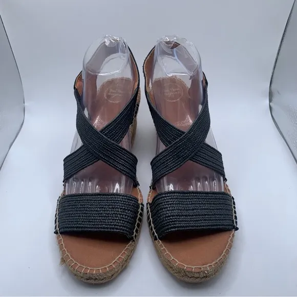 NWB TONI PONS SUSA-SP BlackEspadrille wedge sandals size 41 US 10 1222