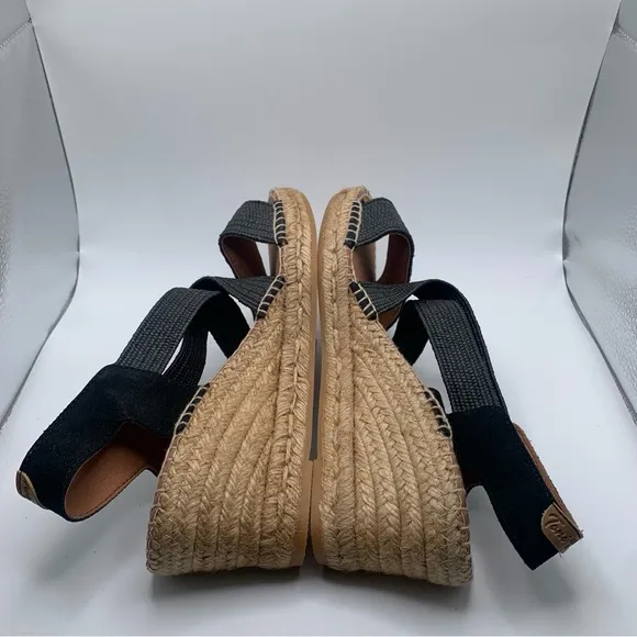 NWB TONI PONS SUSA-SP BlackEspadrille wedge sandals size 41 US 10 1222