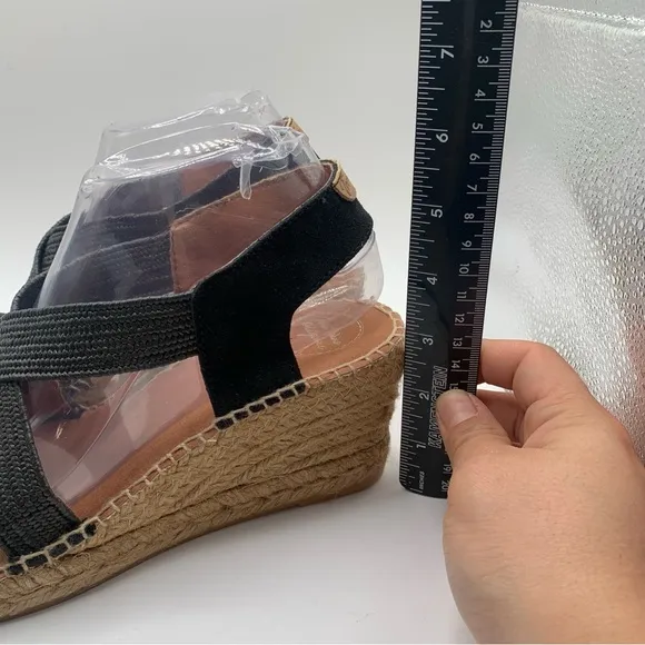 NWB TONI PONS SUSA-SP BlackEspadrille wedge sandals size 41 US 10 1222