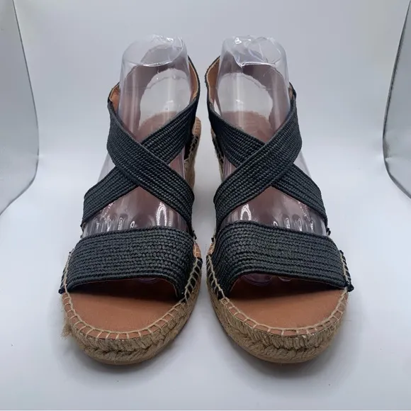 NWB TONI PONS SUSA-SP BlackEspadrille wedge sandals size 41 US 10 1222