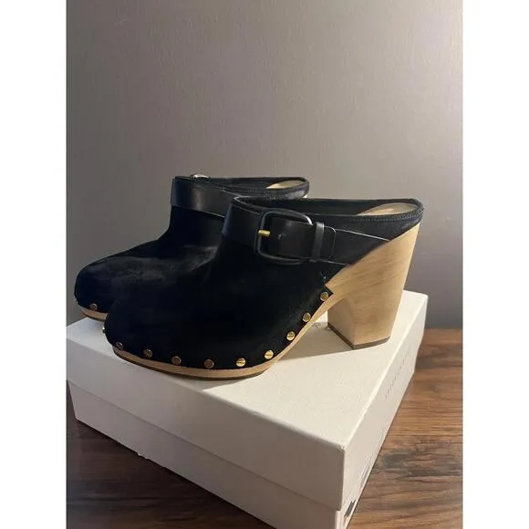 NWB VERONICA BEARD &quot;Dacey&quot; Black Suede Mule Clogs shoes US 11 M EUR 41 $400