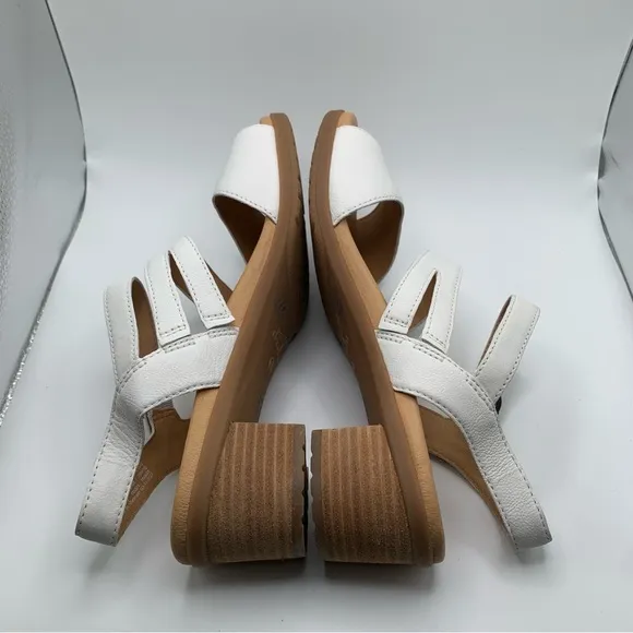 NWOB Dansko Tansy Leather Block Heel Sandals  41 US 10.5-11 white slingback 1624